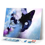 Diamond Painting | Diamond Painting - Cat and Flower | animals cats Diamond Painting Animals | FiguredArt