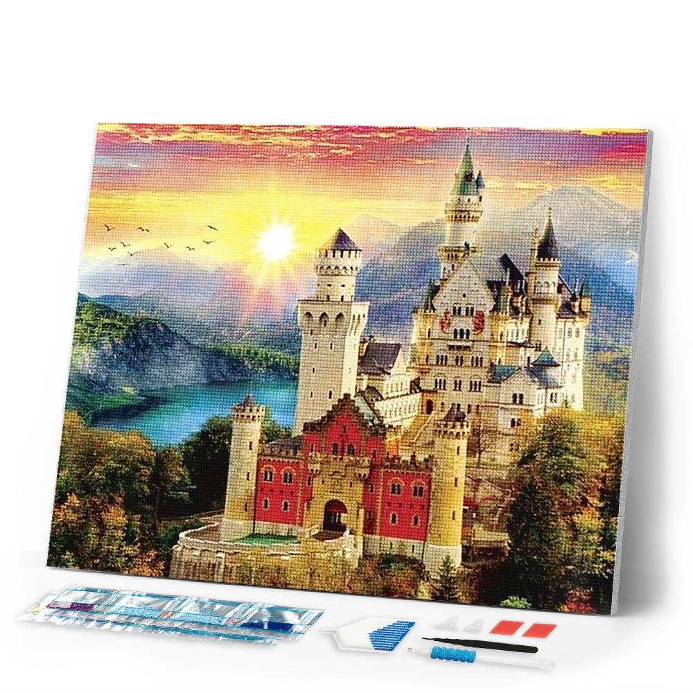 Diamond Painting | Diamond Painting - Castle in the Mountain | castles Diamond Painting Landscapes landscapes mountains | FiguredArt