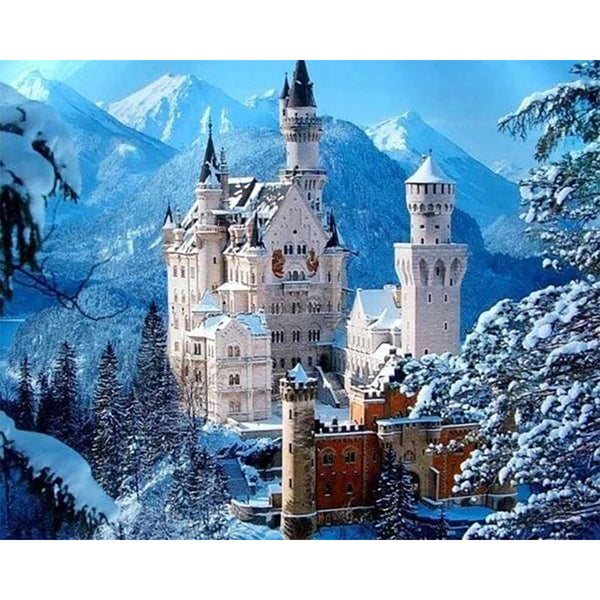 Diamond Painting - Castle in Snowy Mountain