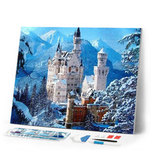 Load image into Gallery viewer, Diamond Painting | Diamond Painting - Castle in Snowy Mountain | castles Diamond Painting Landscapes landscapes mountains | FiguredArt