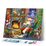 Diamond Painting | Diamond Painting - Santa Claus beside the fireplace | christmas Diamond Painting Religion religion | FiguredArt