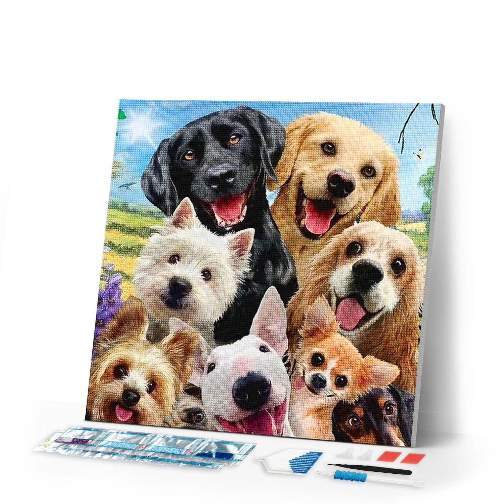 Diamond Painting | Diamond Painting - Friendly Dogs | animals Diamond Painting Animals dogs | FiguredArt