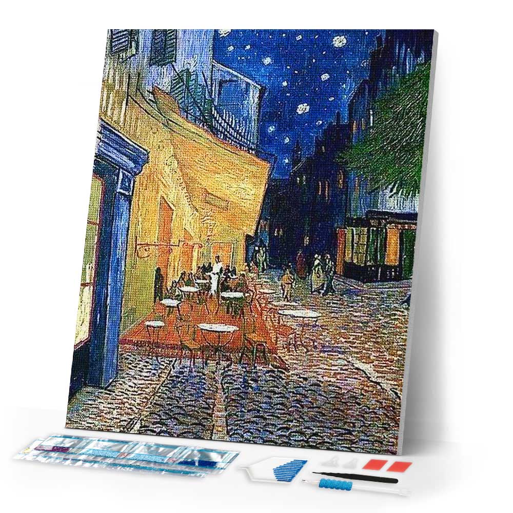 Diamond Painting | Diamond Painting - Van Gogh Terrace Café | Diamond Painting Famous Paintings famous paintings van gogh | FiguredArt