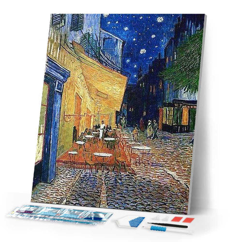 Diamond Painting | Diamond Painting - Van Gogh Terrace Café | Diamond Painting Famous Paintings famous paintings van gogh | FiguredArt