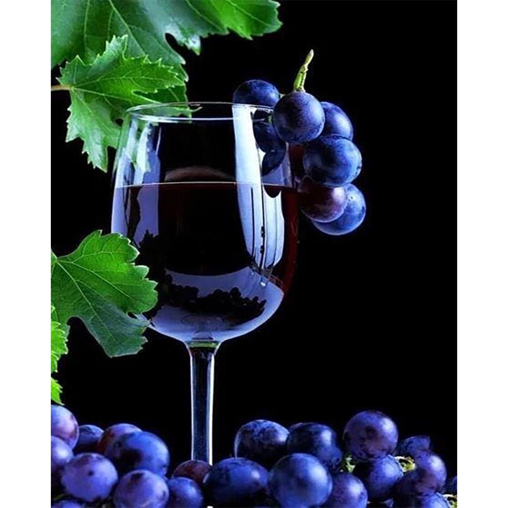 Diamond Painting - Bunch of grapes and wine
