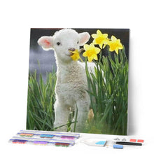 Load image into Gallery viewer, Diamond Painting - Sheep and Flowers