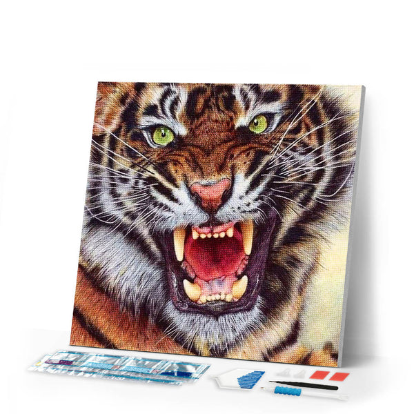Diamond Painting | Diamond Painting - Tiger Teeth | animals Diamond Painting Animals tigers | FiguredArt