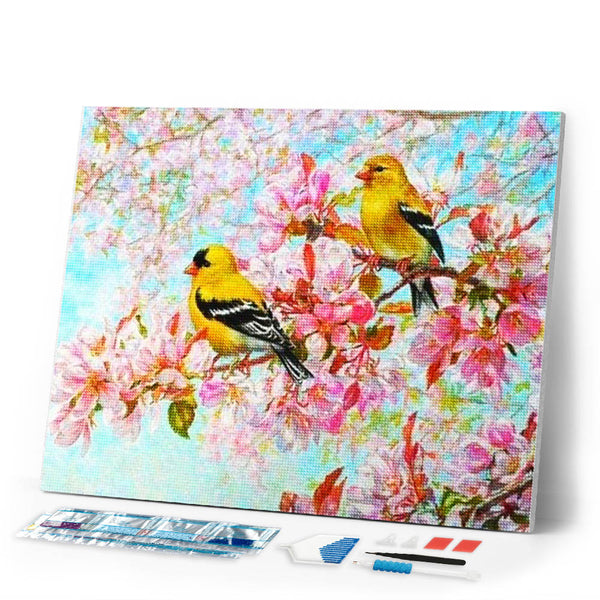 Diamond Painting | Diamond Painting - Yellow Birds | animals birds Diamond Painting Animals | FiguredArt