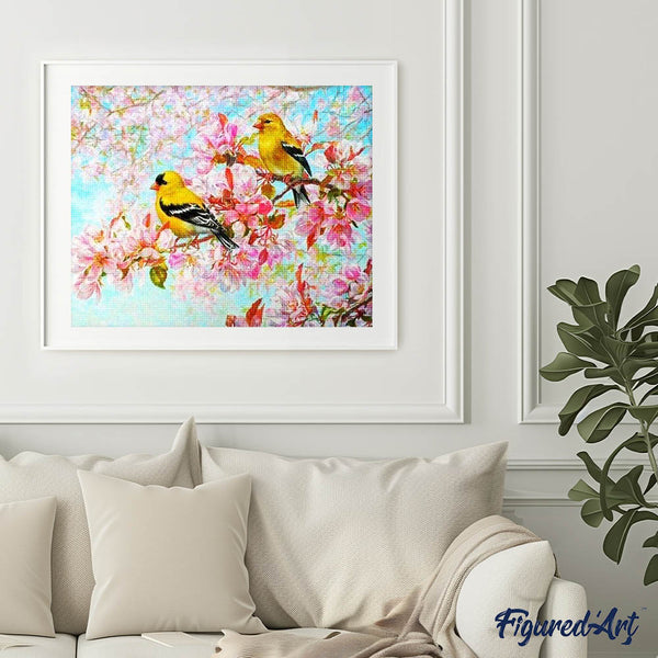 Diamond Painting - Yellow Birds