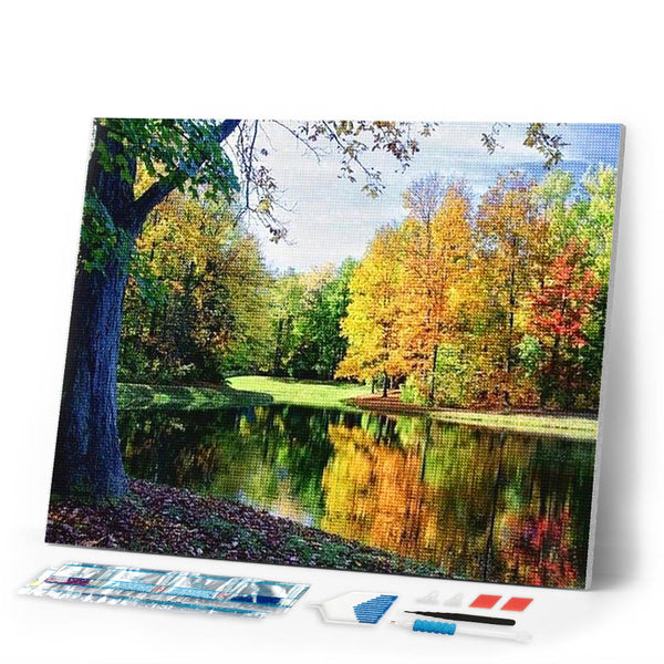 Diamond Painting | Diamond Painting - Pond View | Diamond Painting Landscapes landscapes | FiguredArt