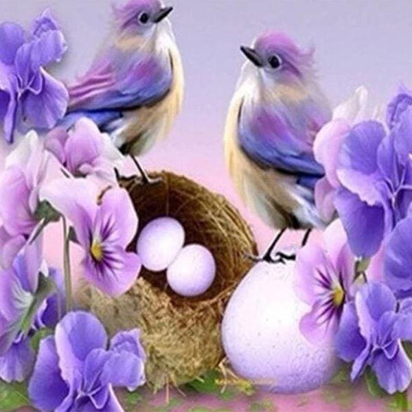 Diamond Painting - Birds and Eggs