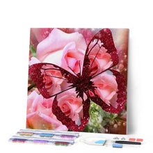 Load image into Gallery viewer, Diamond Painting - Butterfly and Rose