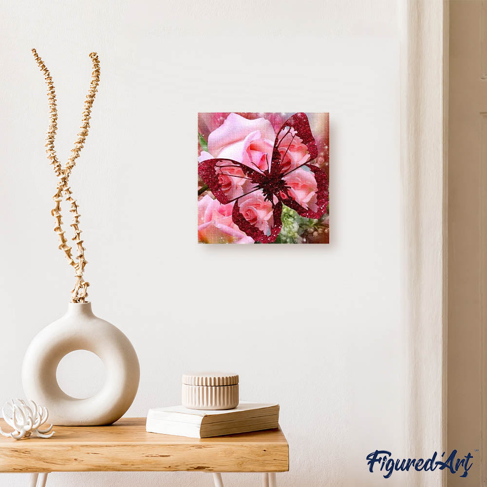 Diamond Painting - Butterfly and Rose