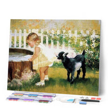 Load image into Gallery viewer, Diamond Painting - Little Girl and Dog
