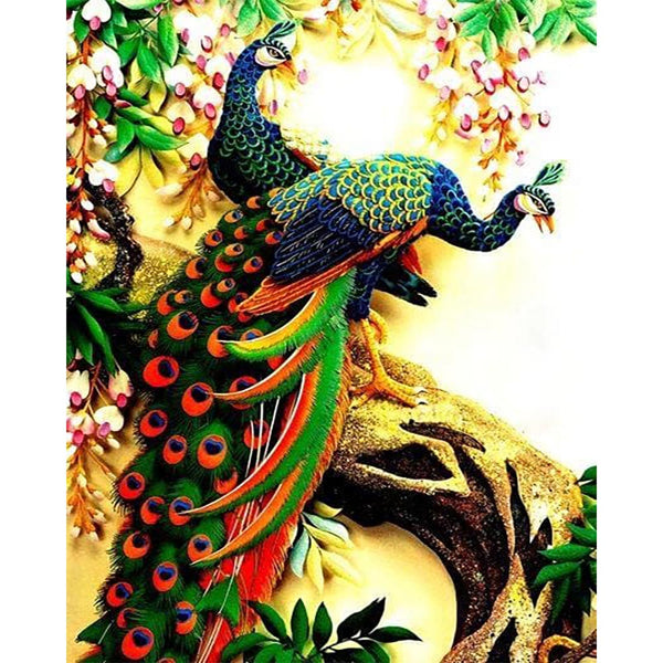 Diamond Painting - Peacocks on branches