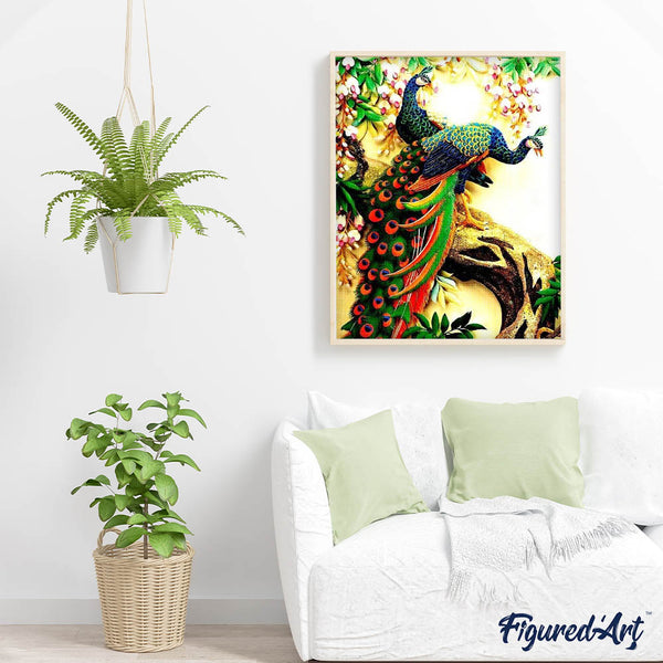 Diamond Painting - Peacocks on branches