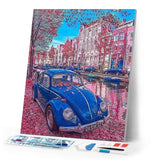 Diamond Painting | Diamond Painting - Vintage Car in Paris | cars and motorcycles cities Diamond Painting Cities | FiguredArt