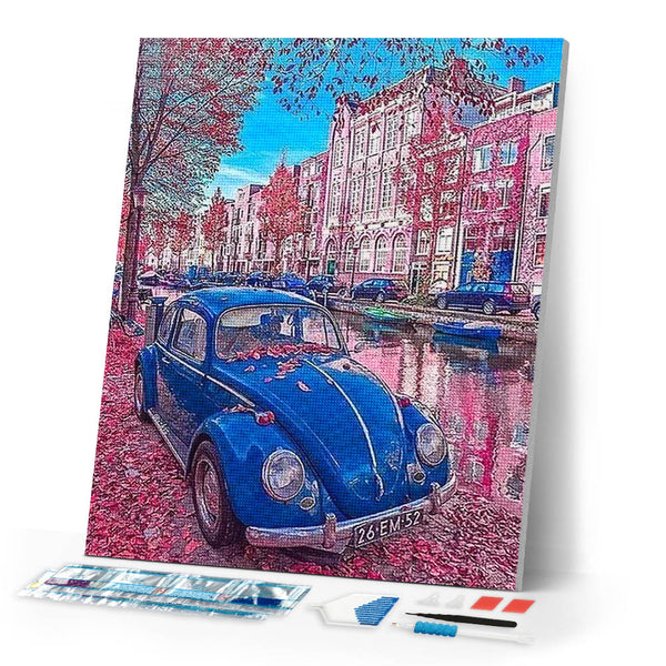 Diamond Painting | Diamond Painting - Vintage Car in Paris | cars and motorcycles cities Diamond Painting Cities | FiguredArt