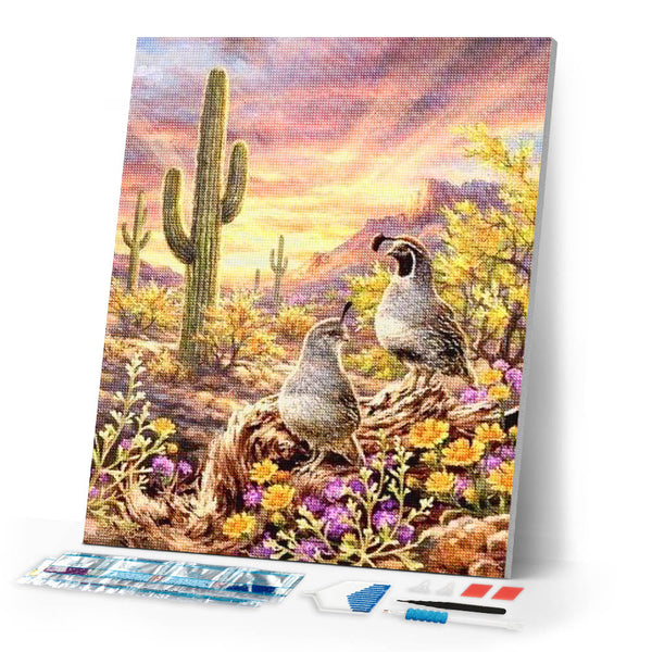 Diamond Painting | Diamond Painting - Cactus and Animals | animals Diamond Painting Animals | FiguredArt