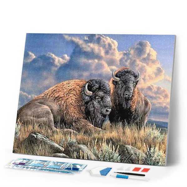 Diamond Painting | Diamond Painting - Bison | animals bisons and yaks Diamond Painting Animals | FiguredArt