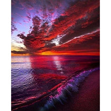 Load image into Gallery viewer, Diamond Painting - Wave and Red Sky