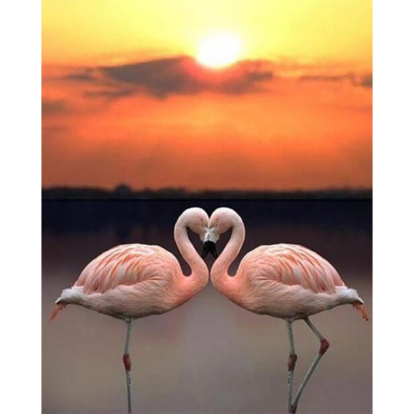 Diamond Painting - Love Flamingos