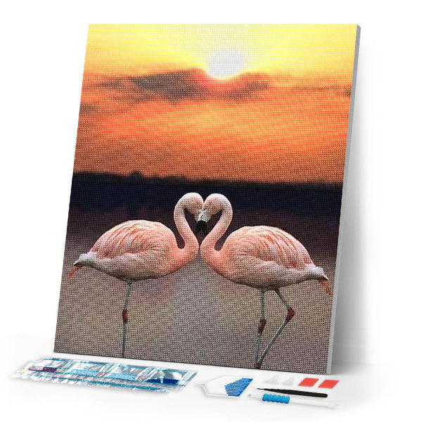 Diamond Painting | Diamond Painting - Love Flamingos | animals Diamond Painting Animals flamingos | FiguredArt