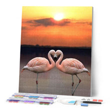 Load image into Gallery viewer, Diamond Painting - Love Flamingos