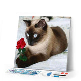 Diamond Painting | Diamond Painting - Romantic Cat | animals cats Diamond Painting Animals romance | FiguredArt