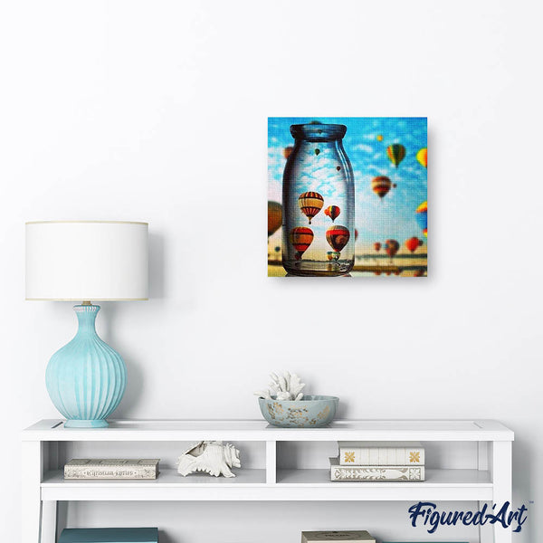 Diamond Painting - Hot Air Balloon and Vase
