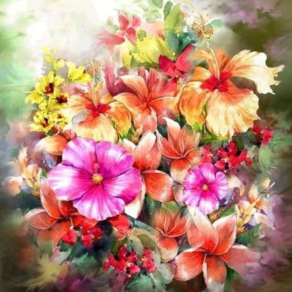 Diamond Painting - Multi Color Flowers