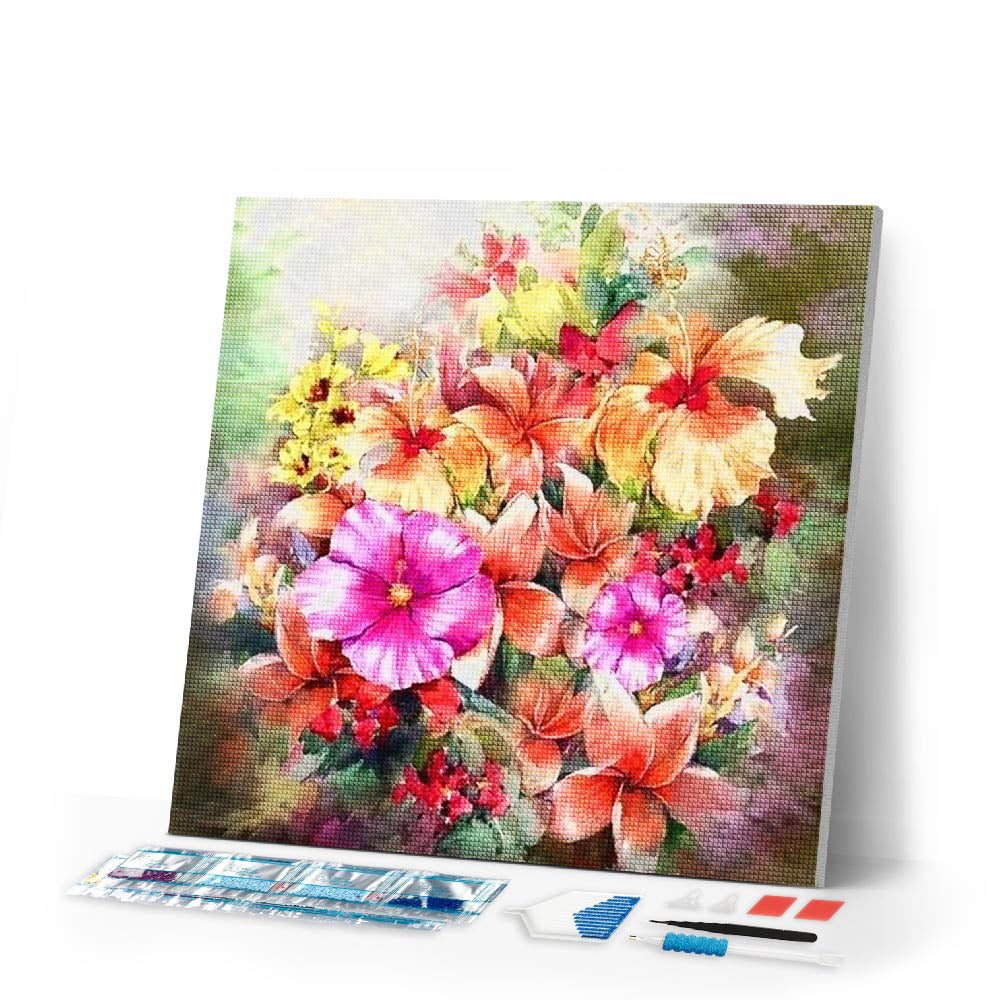 Diamond Painting | Diamond Painting - Multi Color Flowers | Diamond Painting Flowers flowers | FiguredArt