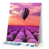 Diamond Painting | Diamond Painting - Hot Air Balloon over the fields | Diamond Painting Landscapes landscapes | FiguredArt