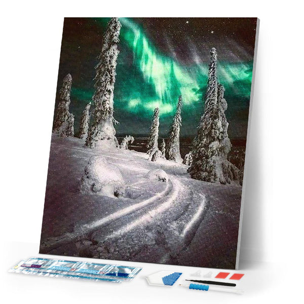 Diamond Painting | Diamond Painting - Northern Lights | Diamond Painting Romance mountains romance | FiguredArt