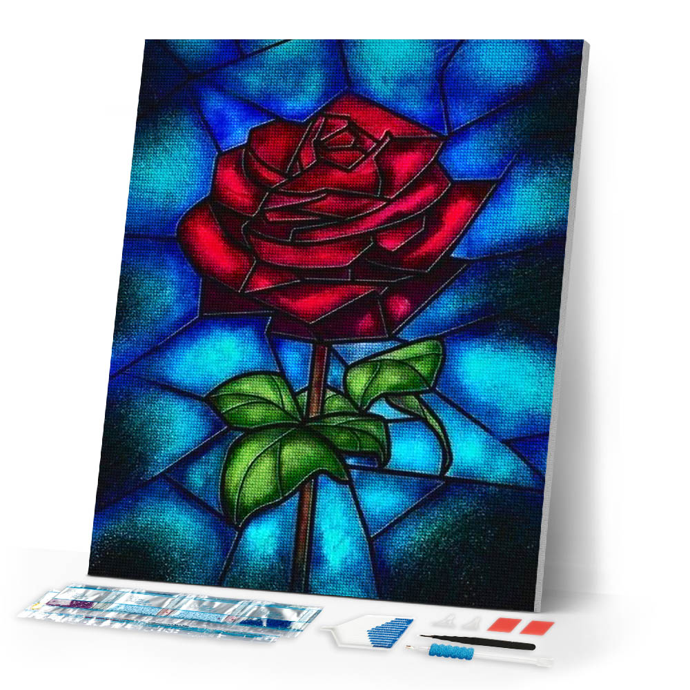 Diamond Painting | Diamond Painting - Pink Mosaic | Diamond Painting Flowers flowers | FiguredArt