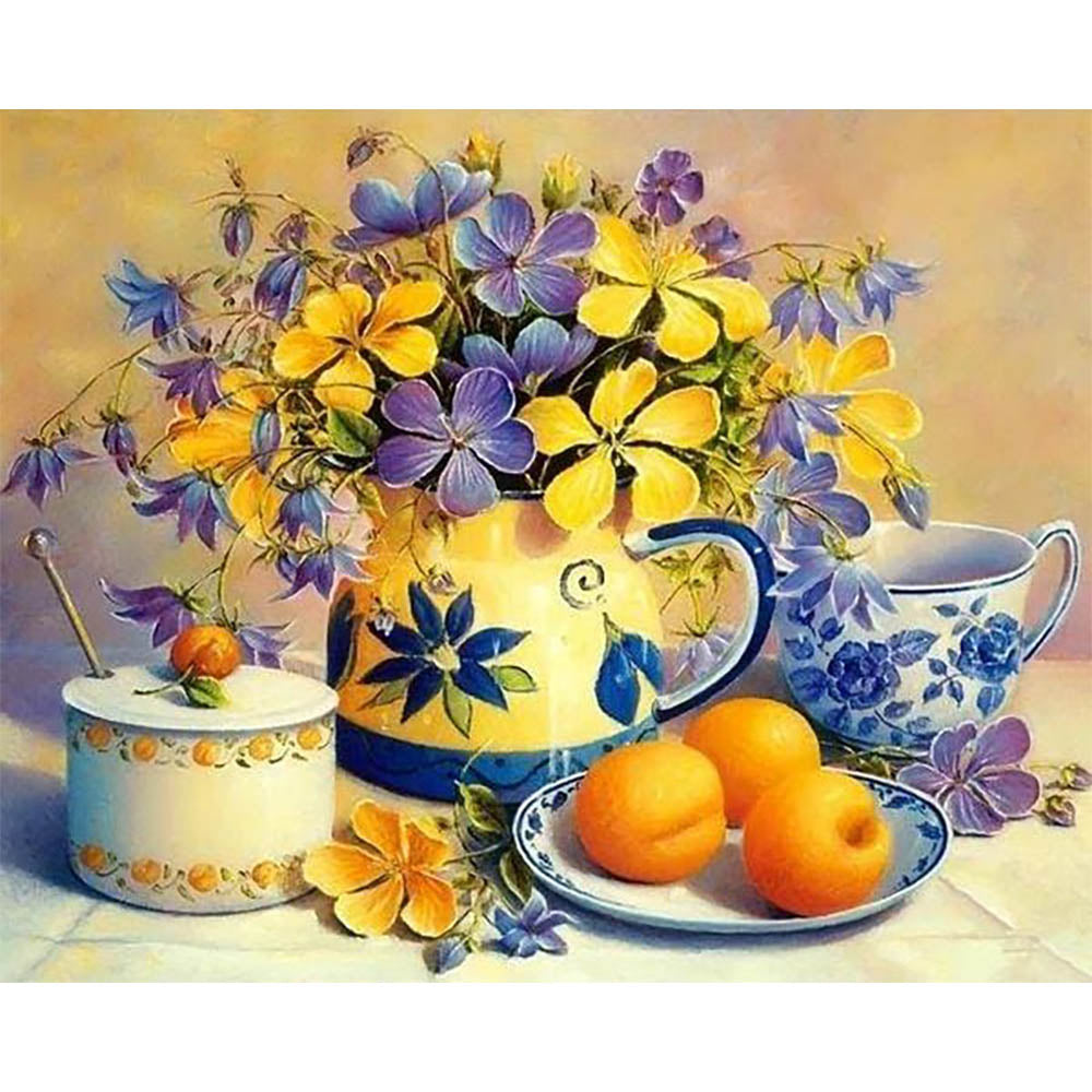 Diamond Painting - Flowers and Apricots