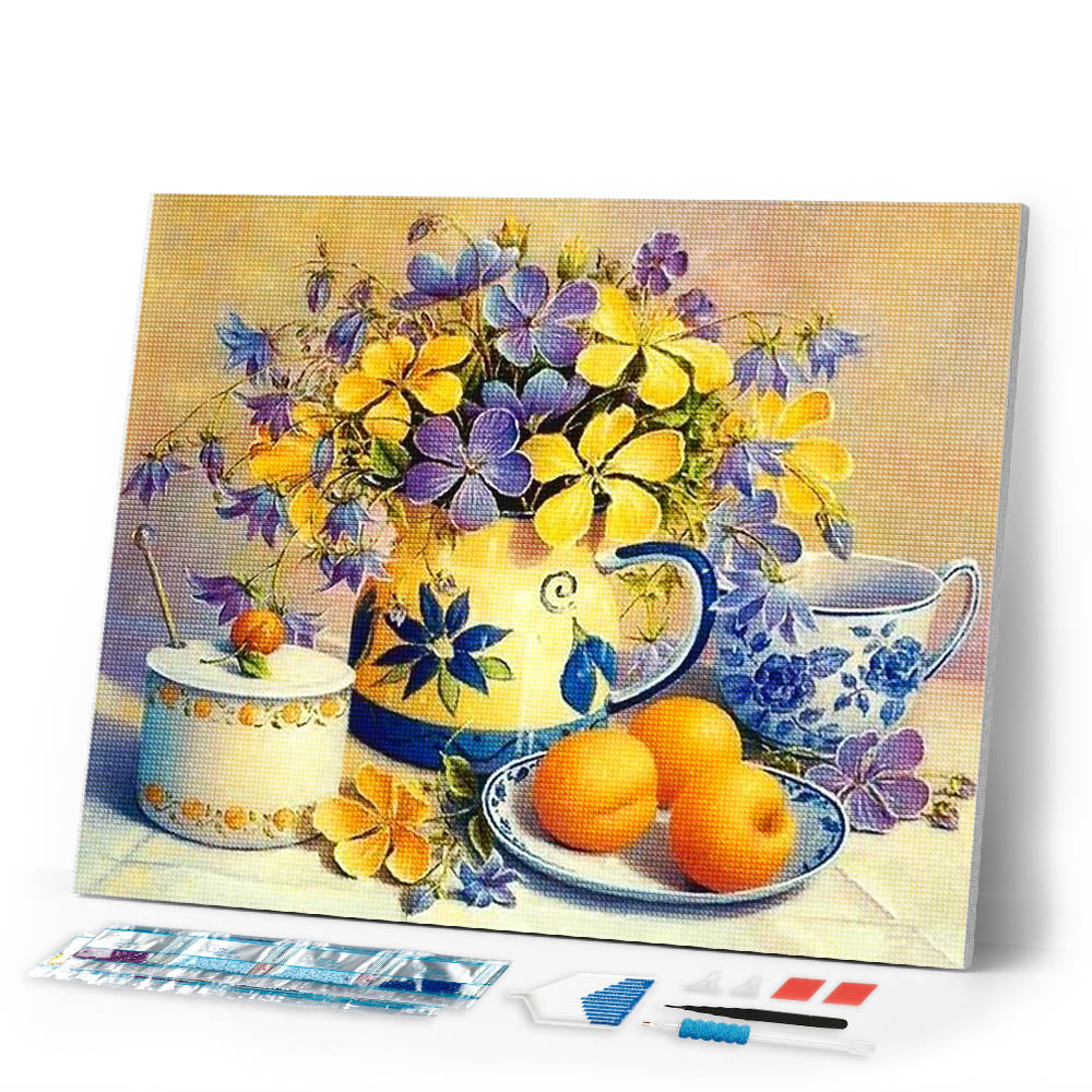 Diamond Painting | Diamond Painting - Flowers and Apricots | Diamond Painting Flowers flowers | FiguredArt