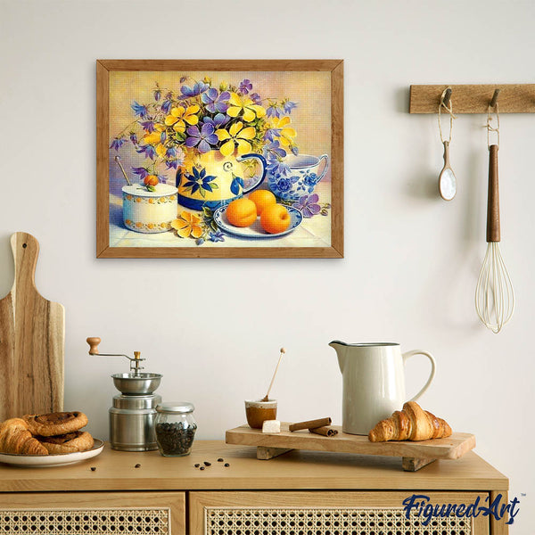Diamond Painting - Flowers and Apricots