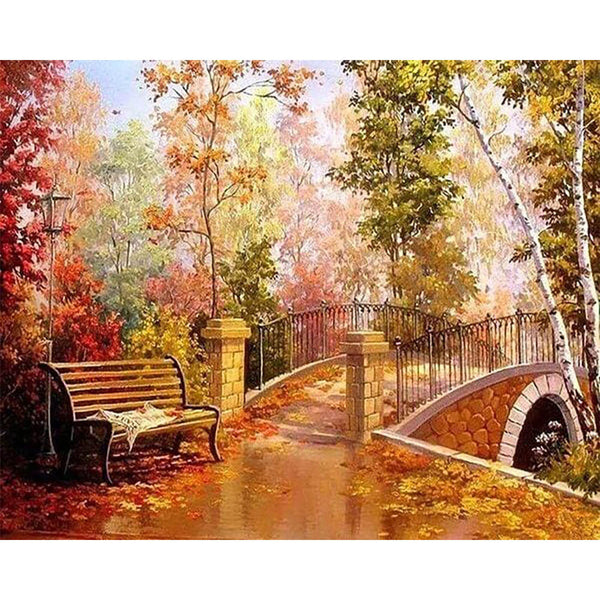 Diamond Painting - Bridge during Fall