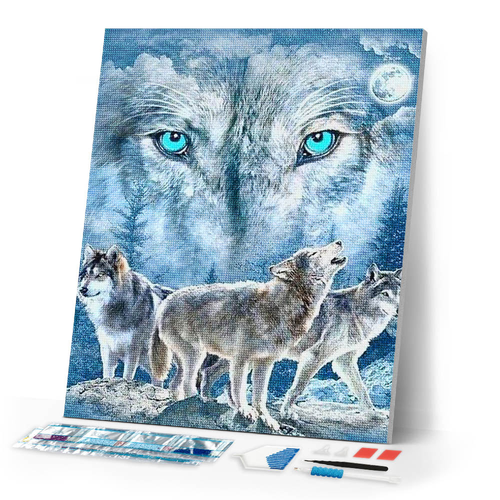 Diamond Painting | Diamond Painting - Pack of Wolves | animals Diamond Painting Animals rabbits wolves | FiguredArt