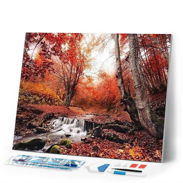 Diamond Painting | Diamond Painting - Small river in the Forest | Diamond Painting Landscapes landscapes | FiguredArt