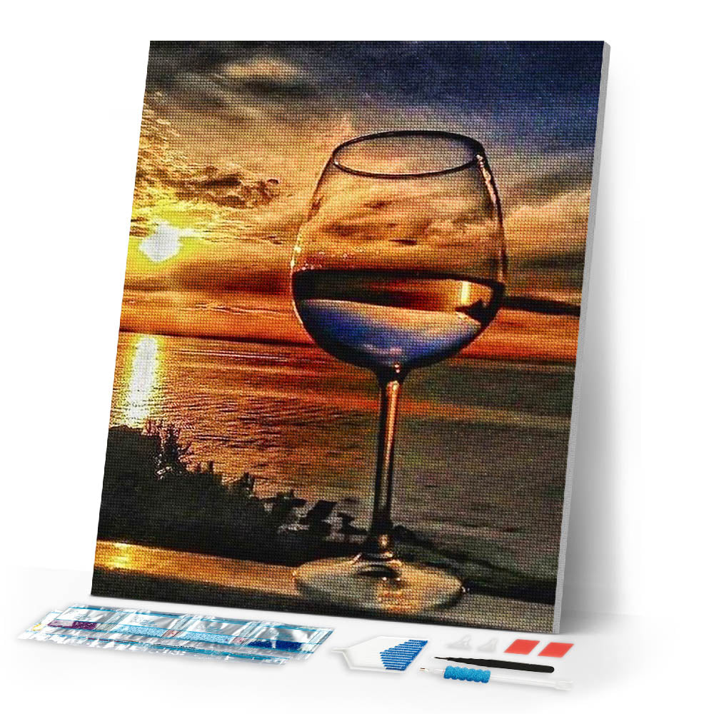 Diamond Painting | Diamond Painting - Glass and Horizon Sea | Diamond Painting Landscapes landscapes | FiguredArt