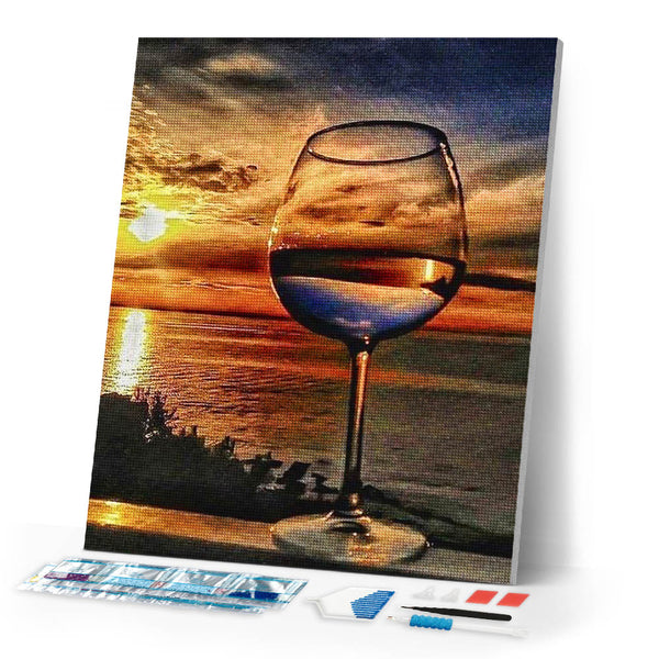 Diamond Painting | Diamond Painting - Glass and Horizon Sea | Diamond Painting Landscapes landscapes | FiguredArt