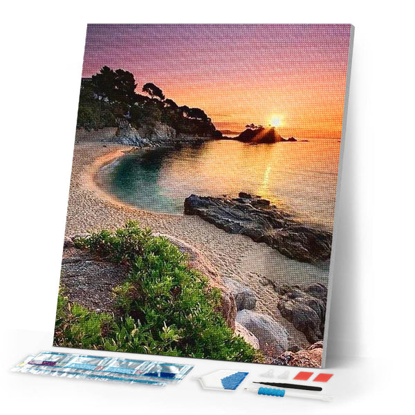 Diamond Painting | Diamond Painting - Beach and Sunset | Diamond Painting Landscapes landscapes | FiguredArt