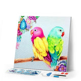 Diamond Painting | Diamond Painting - Colorful Parakeets | animals Diamond Painting Animals | FiguredArt