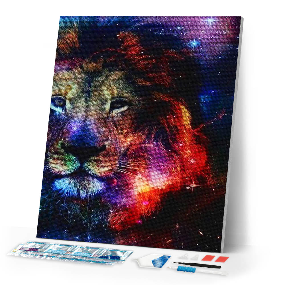 Diamond Painting | Diamond Painting - Lion Galaxy | animals Diamond Painting Animals lions | FiguredArt