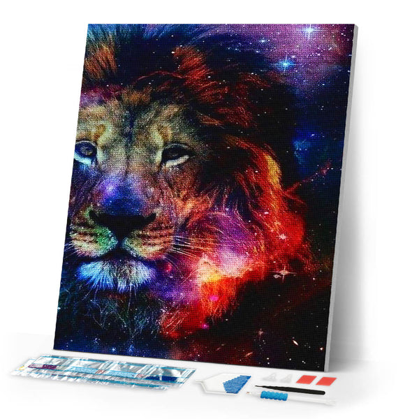 Diamond Painting | Diamond Painting - Lion Galaxy | animals Diamond Painting Animals lions | FiguredArt