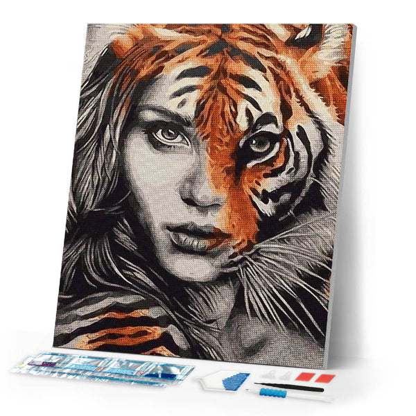 Diamond Painting | Diamond Painting - Female Tiger | animals Diamond Painting Animals tigers | FiguredArt
