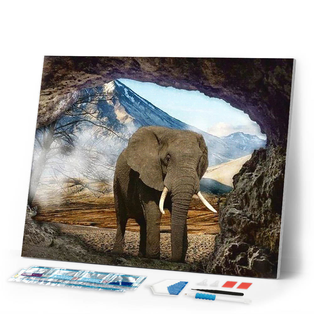 Diamond Painting | Diamond Painting - Elephant View | animals Diamond Painting Animals elephants | FiguredArt