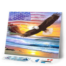 Load image into Gallery viewer, Diamond Painting | Diamond Painting - Eagle Flag USA | animals Diamond Painting Animals eagles | FiguredArt